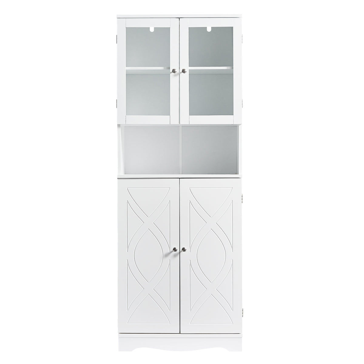 Bellemave White Tall Storage Cabinet with Adjustable Shelf Bathroom Cabinet with 1 Drawer and Storage Rack Large Freestanding Wood Cabinet Storage Organizer Floor Cabinet, White