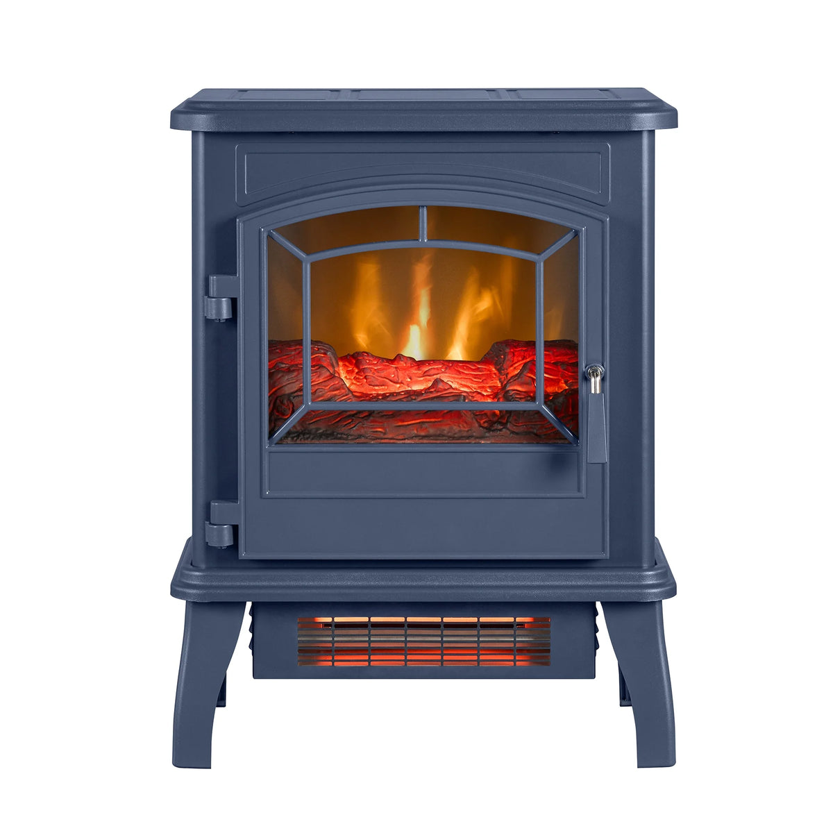 ClassicFlame 17.5"W Infrared Quartz Electric Stove Heater, Insignia Blue