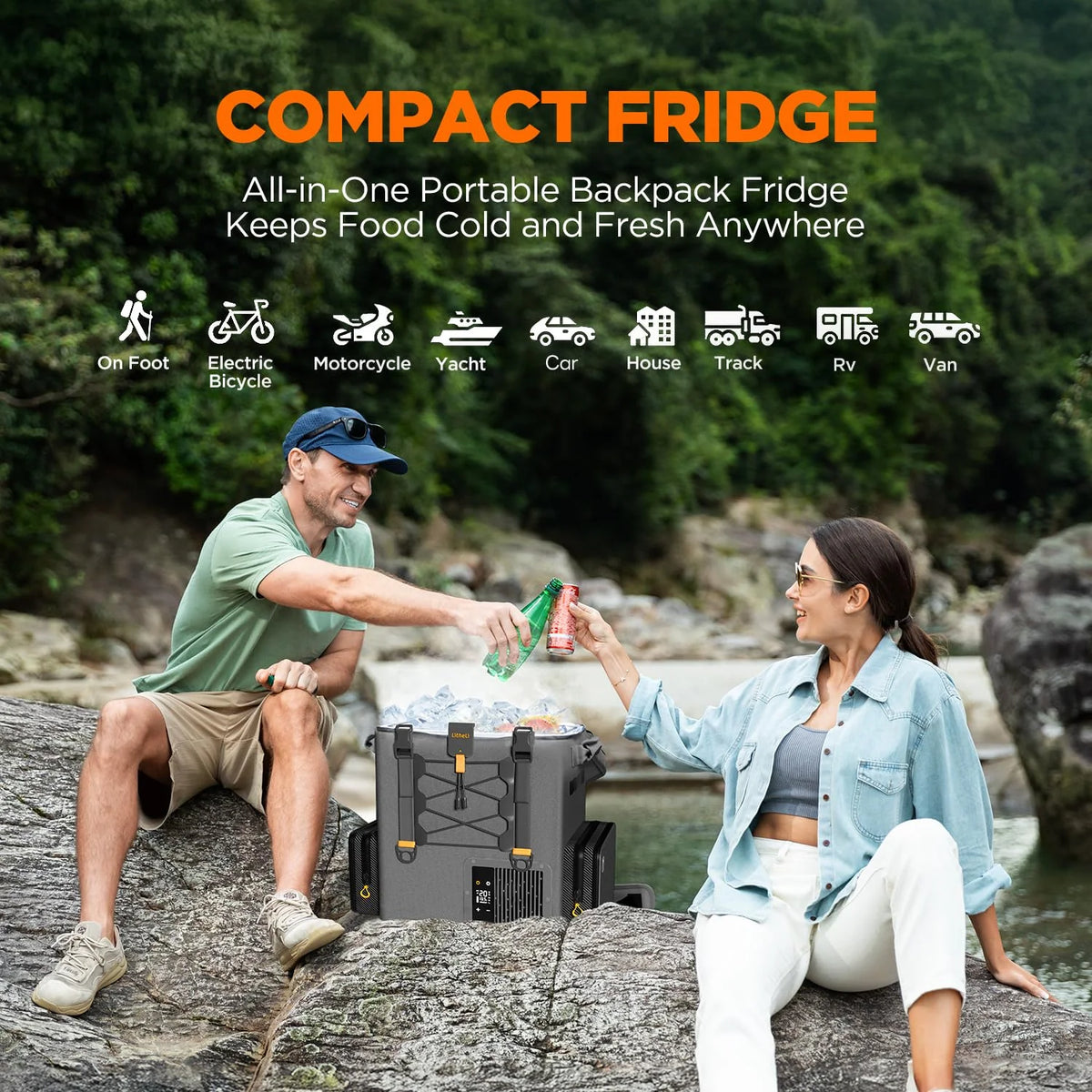 Litheli 16L Backpack Refrigerator, Portable Electric Fridge Freezer Compressor Cooler for Fast Cooling Down to -4°F with Ergonomic Backpack Design for Camping, Road Trips, RV, Boat, Beach