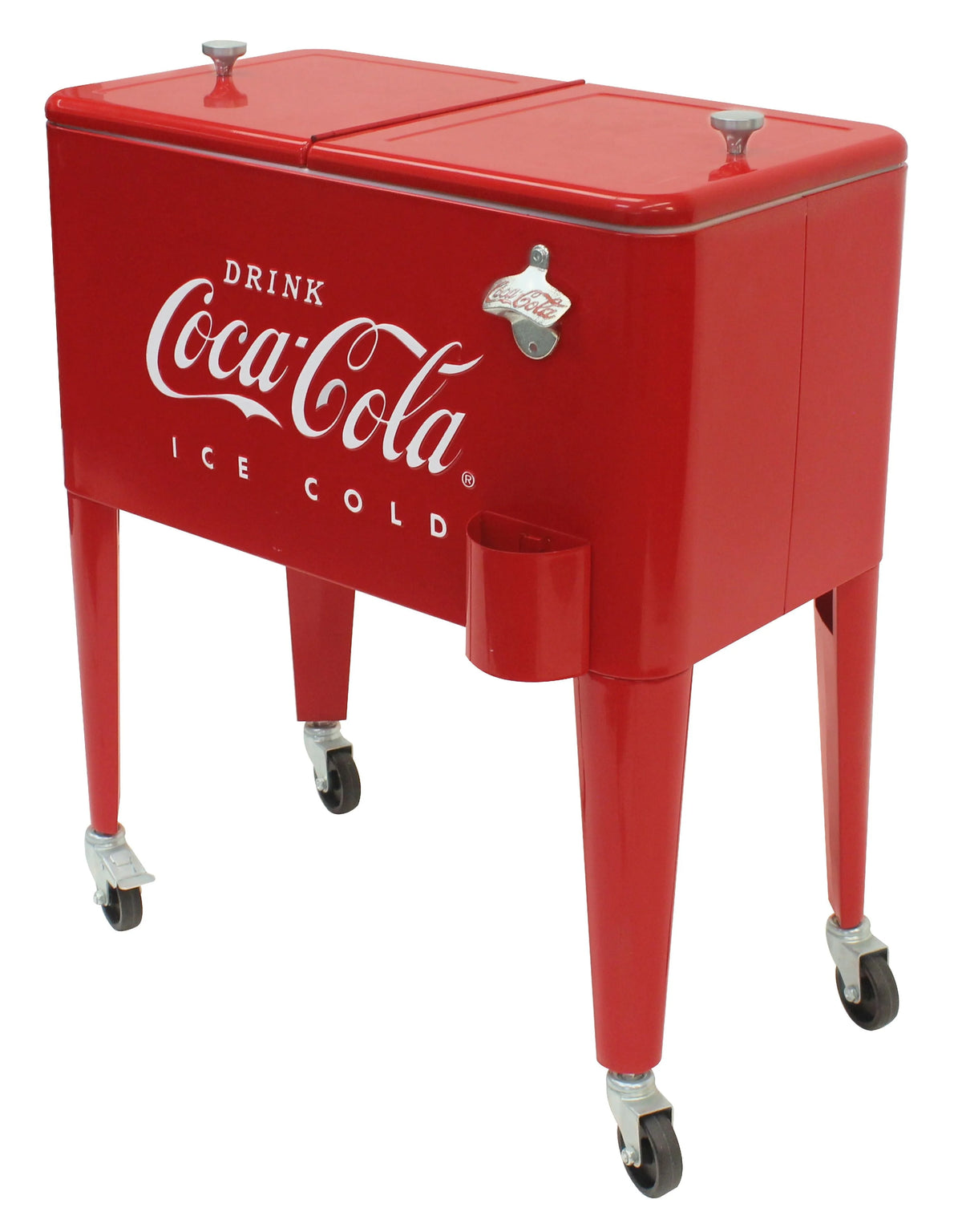 Leigh Country CP 98105 Metal Embossed Retro Outdoor 60 Qt. Cooler Red