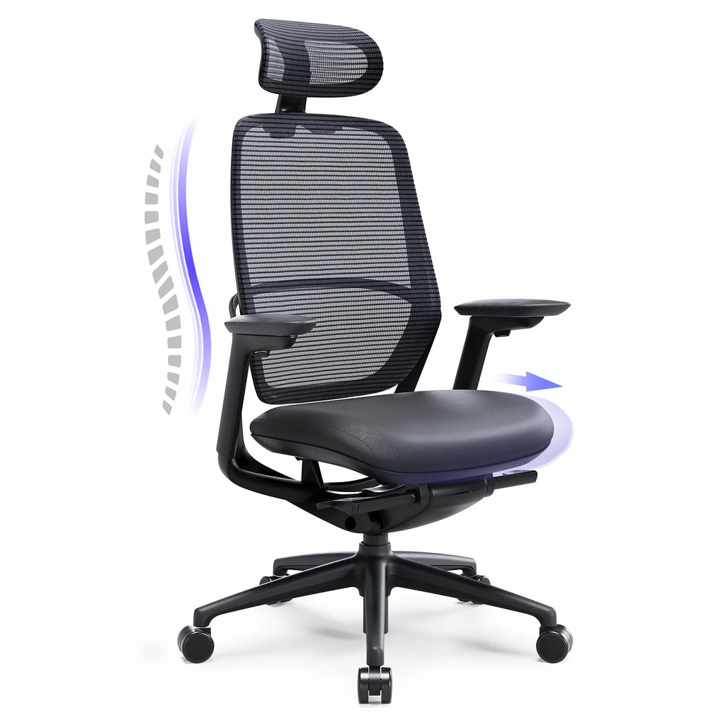 Ergonomic Office Chair, High Back Mesh Desk Chair with Adjustable Lumbar Support, Reclining Backrest, 4D Armrests, Breathable Mesh, Comfortable Computer Chair for Home Office, Work,Study