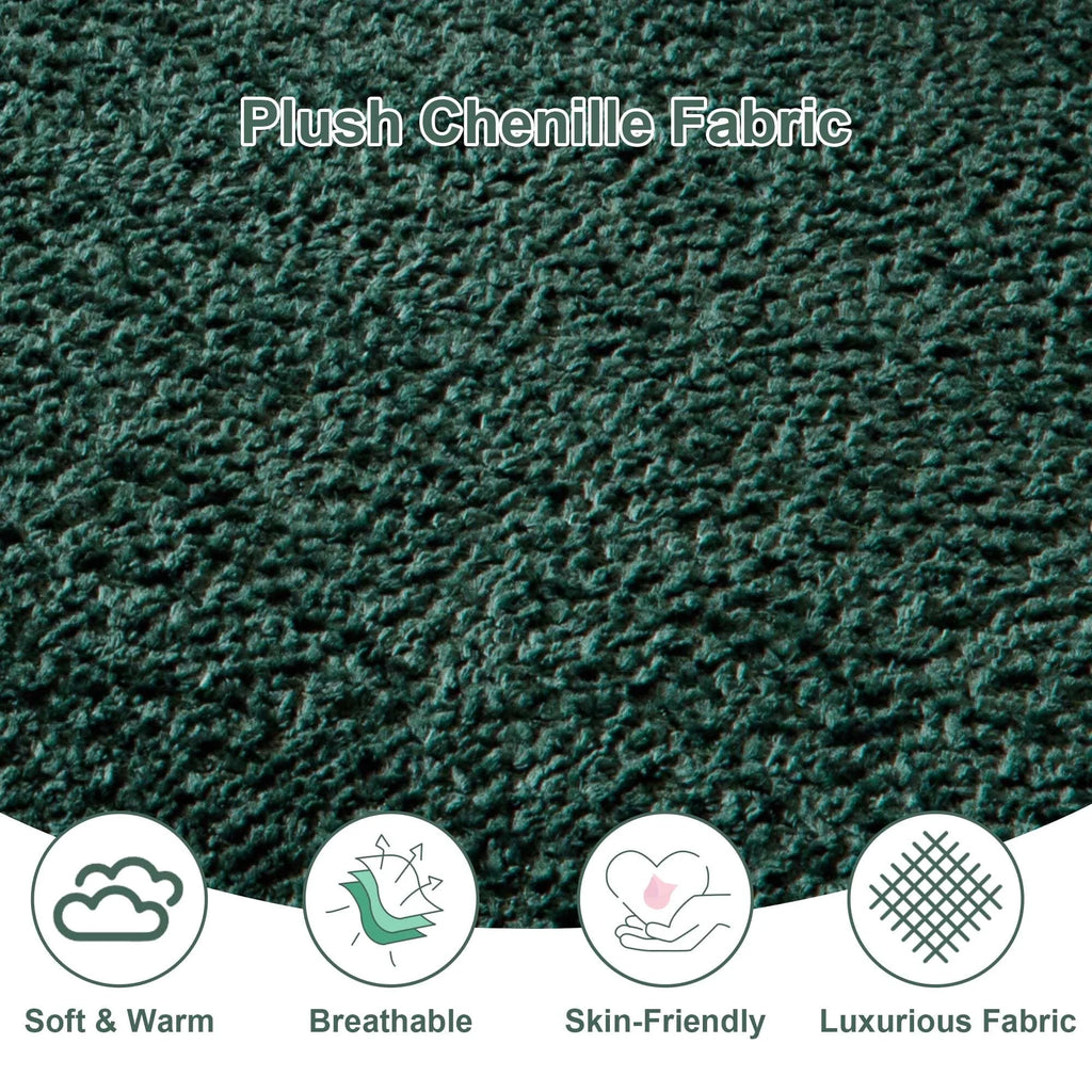 GNIXUU 112" Oversized Sectional Sofa Cloud Couch for Living Room, Modern Chenille L Shaped Couch, Comfy Boucle Modular Sofa Sleeper with Moveable Ottoman & Memory Foam (Green)