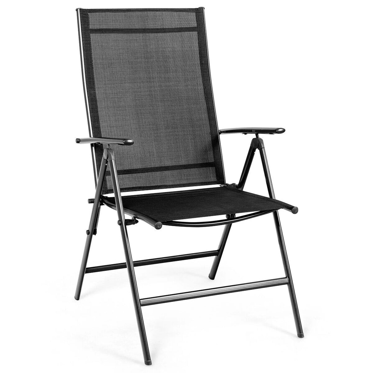 Gymax 4PCS Folding Chair Patio Garden Outdoor w/ Steel Frame Adjustable Backrest