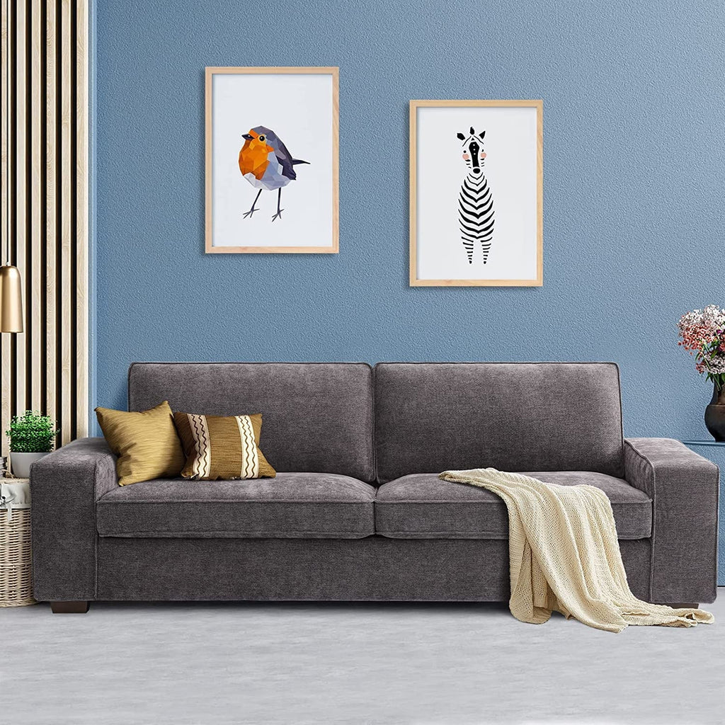 88.58" Modern loveseat Sofas Living Room,Couches Love Seat with Wood Frame for Bedroom, Office, Apartment, Dorm, Studio /Easy, Tool-Free Assembly（Beige）