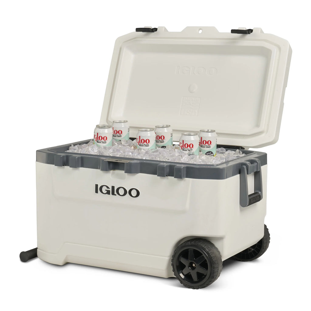 Igloo 72 QT Overland Ice Chest Cooler with Wheels, White