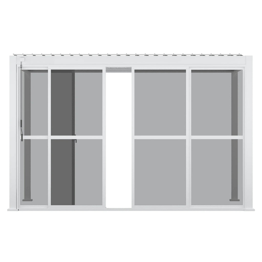 Mirador 111S Outdoor Pergola Aluminum Sliding Louver Door 13' Side, 4 Panels, Dark Grey(Not Pergola)