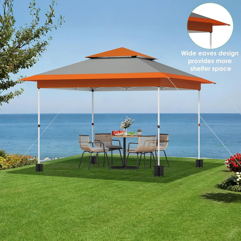 Pirecart 12' x 12' Pop-up Canopy Tent Waterproof Outdoor Gazebo Shelter with Wheeled Bag, Instand Canopy , White