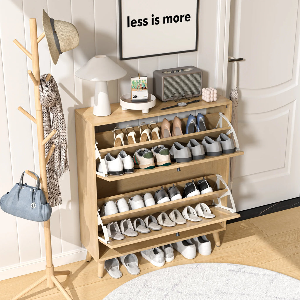 Shoe Storage Cabinet with 2 Flip Drawers, Modern Shoe Cabinet Storage for Entryway, Entryway Shoe Storage