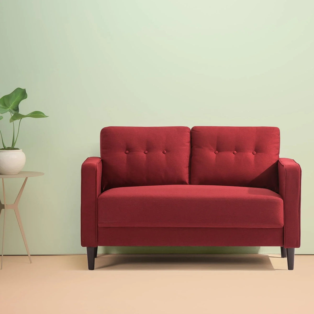 Zinus Mikhail 2-Seater Loveseat, Ruby Red