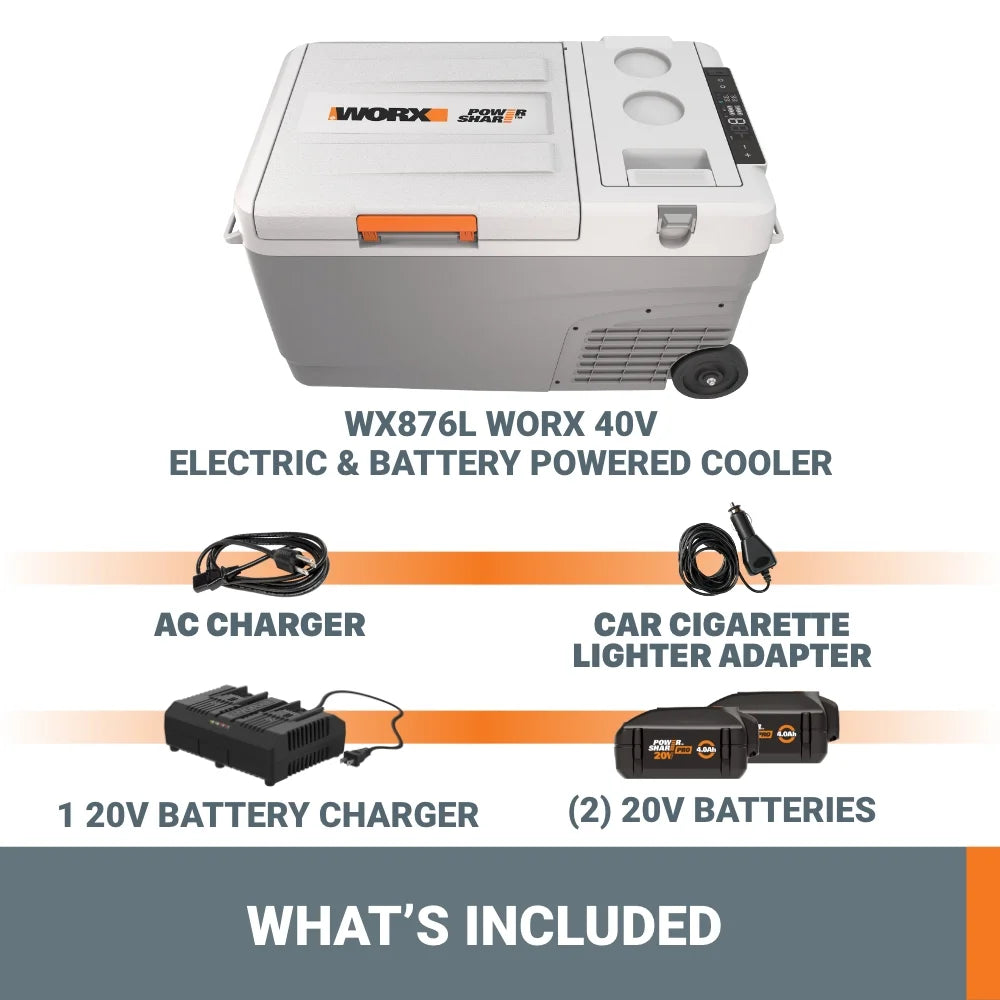 Worx WX876L 20V Power Share 5Ah Electric & Battery Powered Cooler (Battery and Charger Included)
