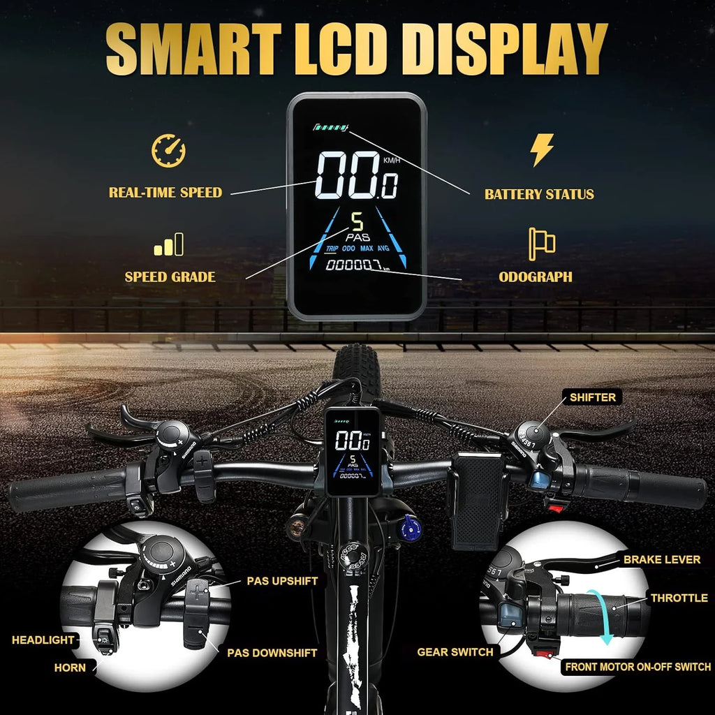 KETELES Electric Bike for Adults, Peak 4000W Dual Motor Ebike，26" Fat Tire Electric Mountain bike,  48V 23AH Removable Battery UL 2849.