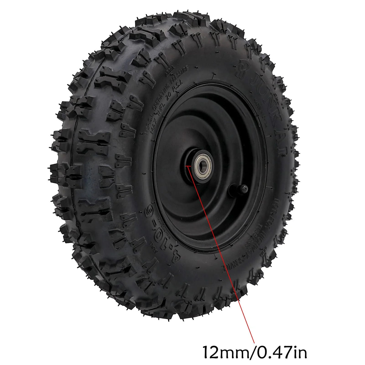 4pcs Front 4.10-6 Tires and Wheels Rims and 12mm Bearings 6" Go Kart Wheel 4.10x6 Tubeless Tire for ATV Quad Mini Bike Scooter Lawn Tractor Mower 4 Wheelers Drift Trike Snow Blower Wheelbarrow