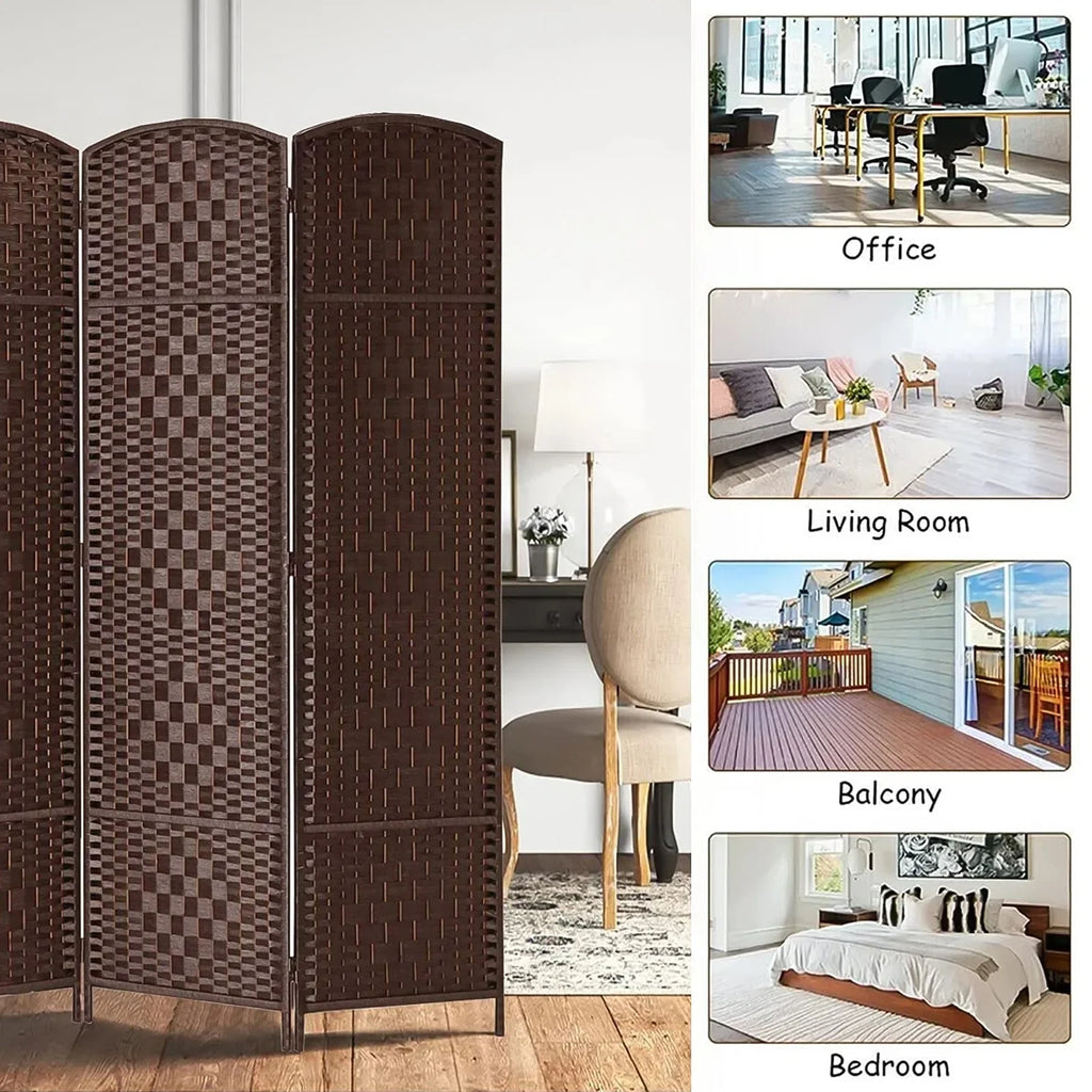 3-Panel Room Divider, 6 ft Office Partition Walls Wood Divider Folding Portable Privacy Screen, Room Dividers and Folding Privacy Screens for Home, Room Separator Wall Dividers,Black
