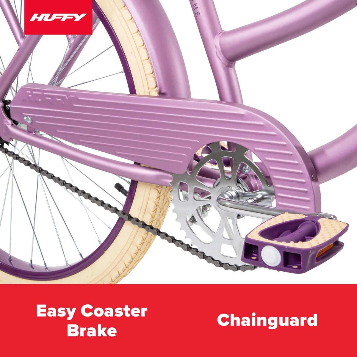 Huffy 24" Nel Lusso Cruiser Bike, Fits Riders 4'8" - 5'8", Purple, Adult, Women's