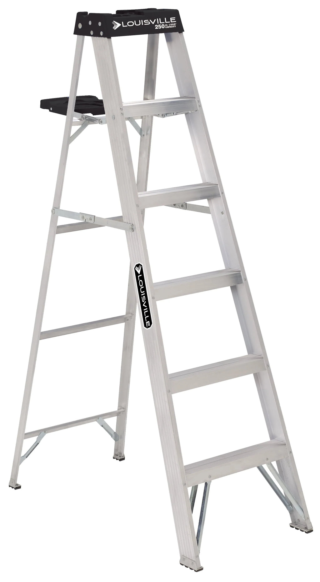 Louisville Ladder 6' Aluminum Step Ladder, 10' Reach, 250 lbs Load Capacity, W-2112-06S