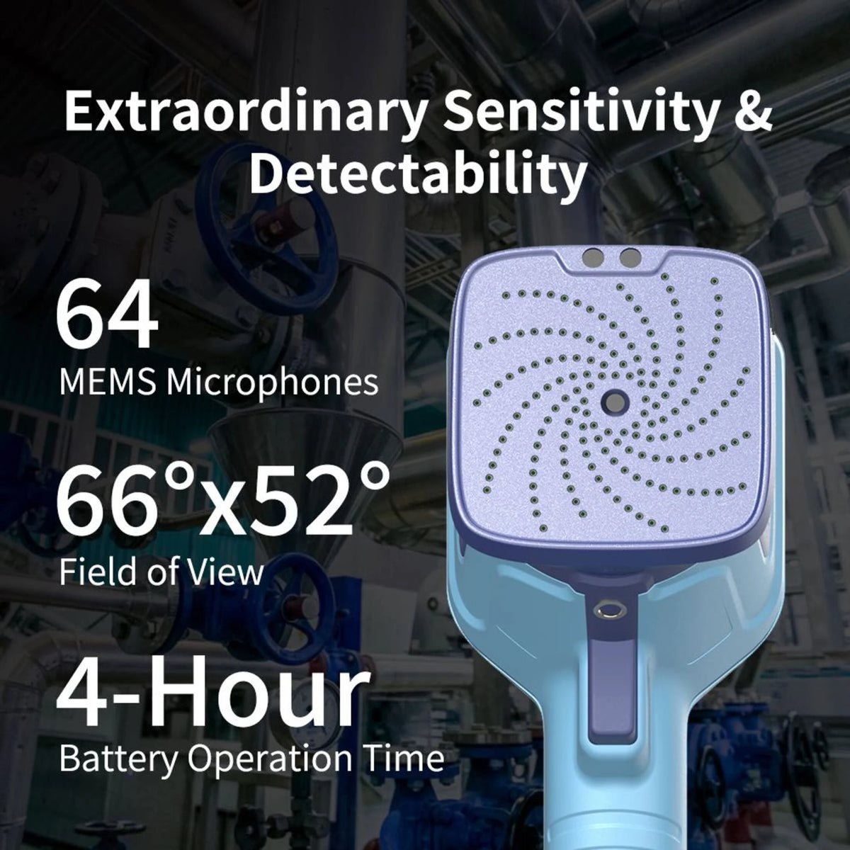 FOTRIC TD2 Acoustic Imager,64 MEMS Digital Microphones,Industrial Acoustic Imaging Camera,Compressed Air Leak Detection,66���52��FOV,13 Megapixel,2~100kHz Frequency Range, 3.5" Touch Screen