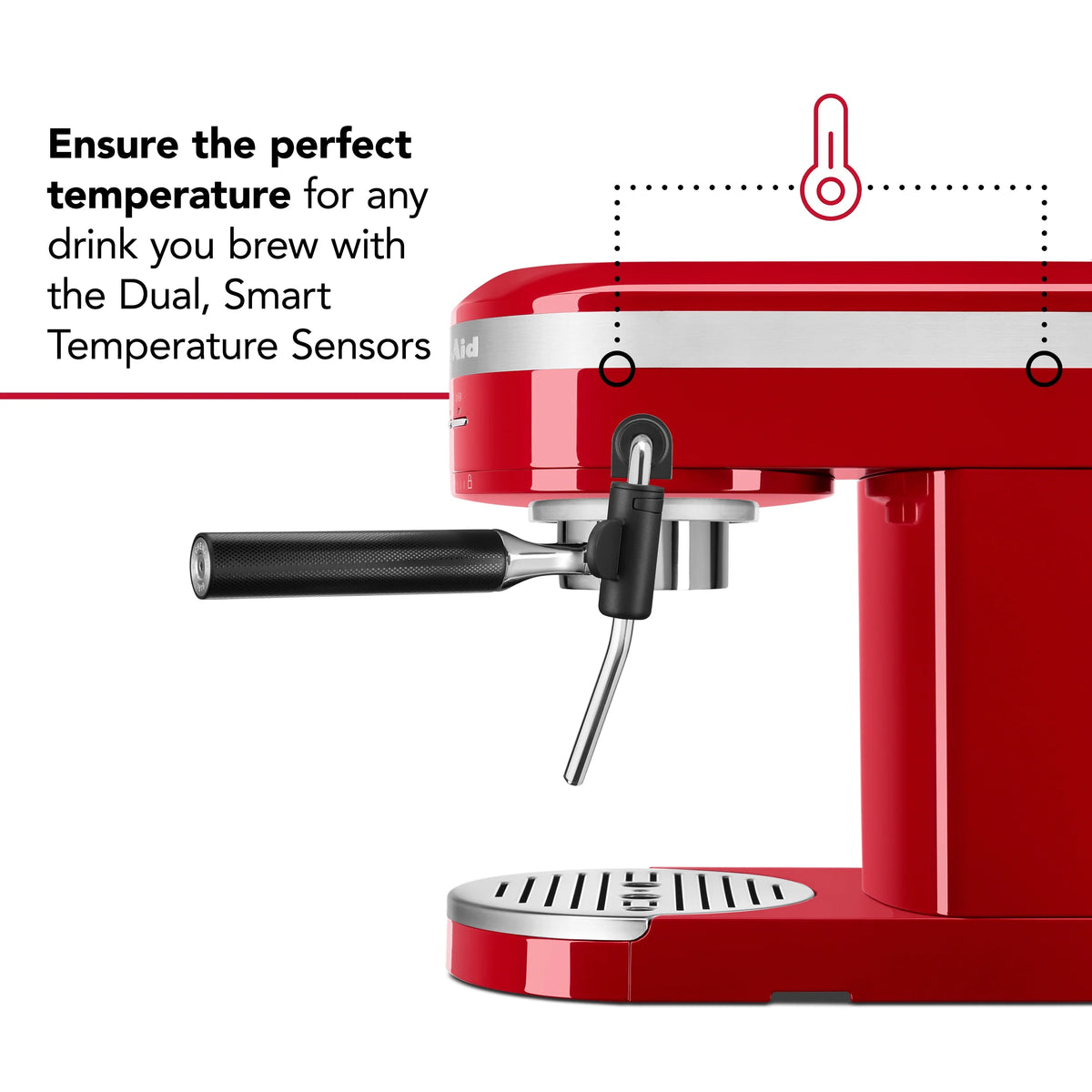 KitchenAid Metal Semi-Automatic Espresso Machine, Empire Red, KES6503