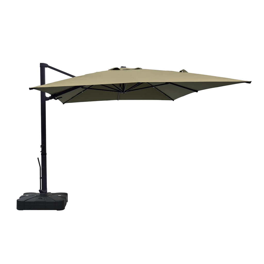 Boyel Living 10 x 13 FT Cantilever Patio Umbrella, Outdoor Rectangle Offset Umbrella with 360°Rotation, Heavy Duty Patio Hanging Umbrella with Base for Garden Pool Backyard, Navy Blue
