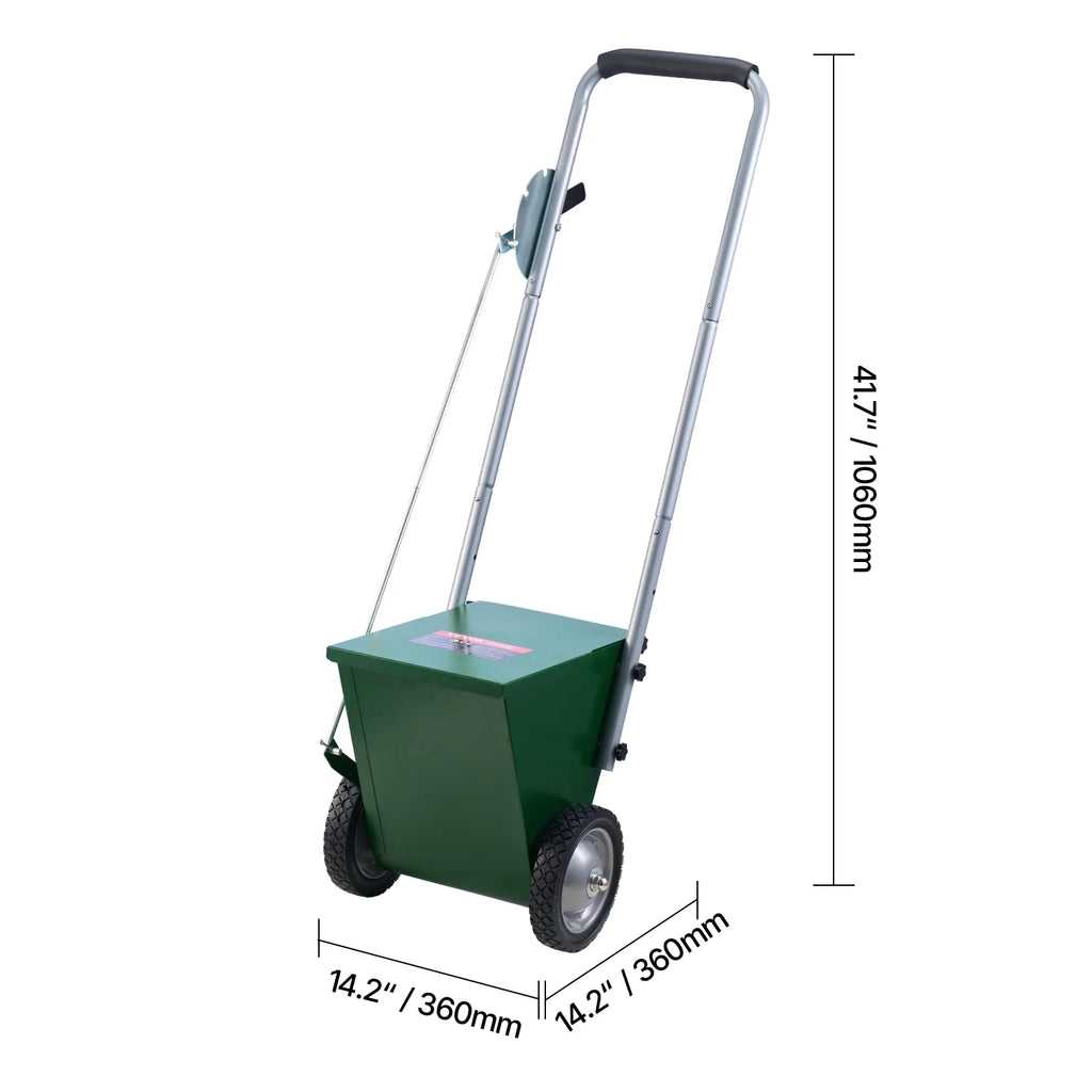 VEVOR Dry Line Marker, 2-Wheel, 2 or&nbsp;4 in Lines, Field Dry Line Chalker, Adjustable Line Marker, with Rubber Adjustment Handle, 25 lbs Large Powder Capacity, for Baseball, Green
