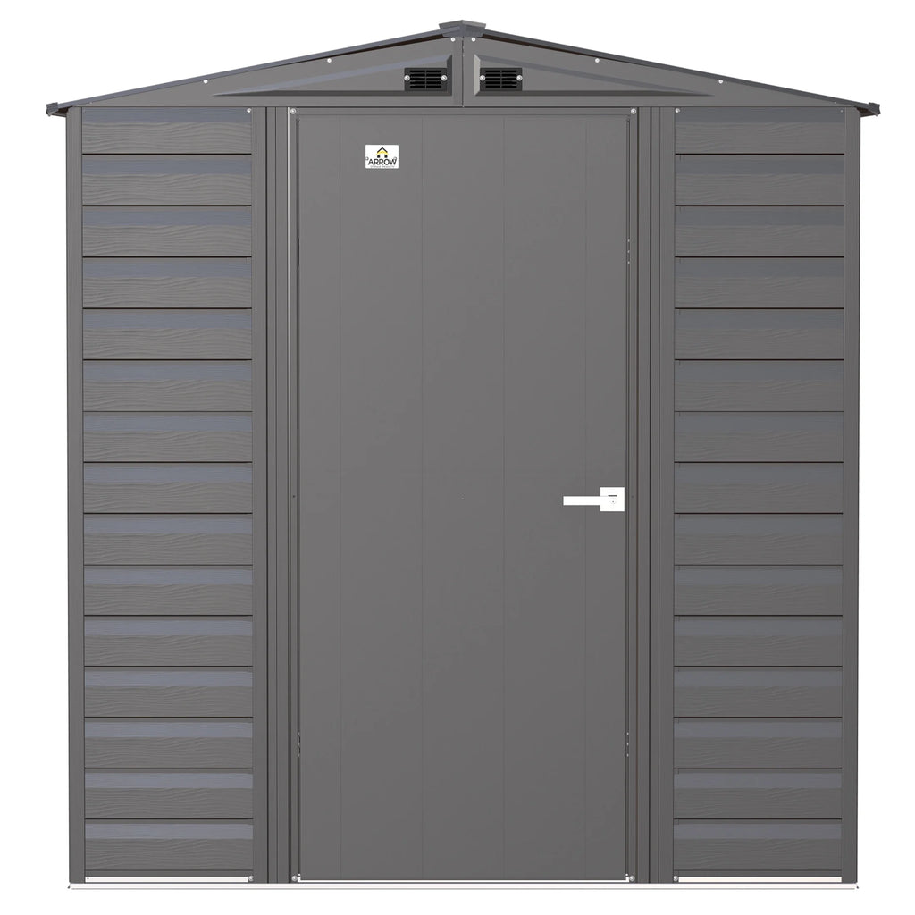 Arrow Select Steel Storage Shed Steel Storage Shed, 6x5, Charcoal