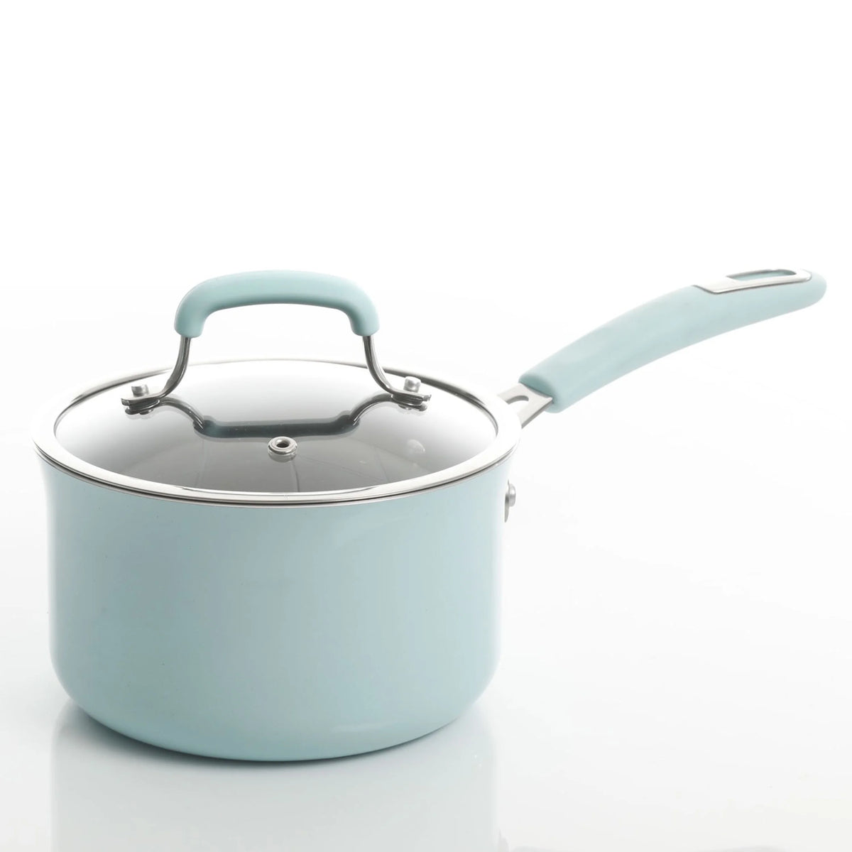 Kenmore Elite Andover 10 Piece Nonstick Aluminum Cookware Set in Glacier Blue