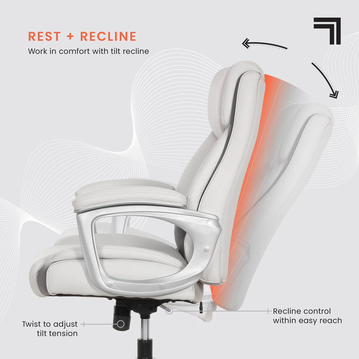 Sharper Image S-120 Massage and Heat Office Chair, Gray/White