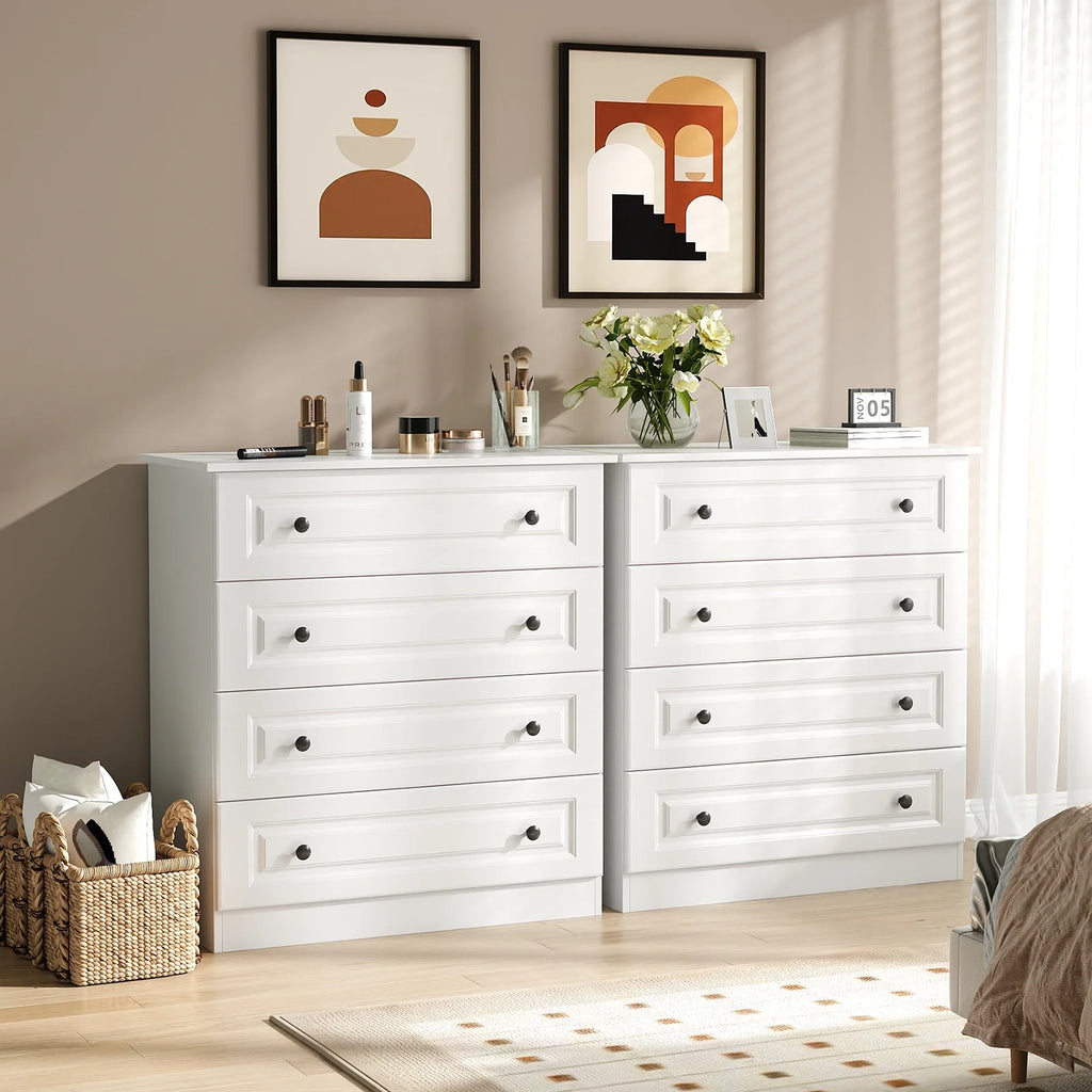 IDEALSOUL Dresser, Black Dresser Tall dresser with Large Storage Space, 4 Drawer Dresser for Bedroom, Hallway, Entryway