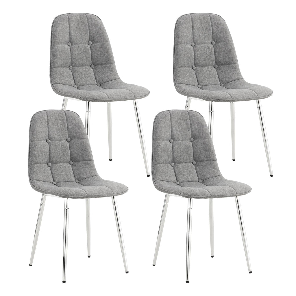Highsound Dining Chairs Set of 4,Mid-Century Modern Upholstered Dining Chairs with Velvet Cushion Seat for Dinning Room&Living Room, Black