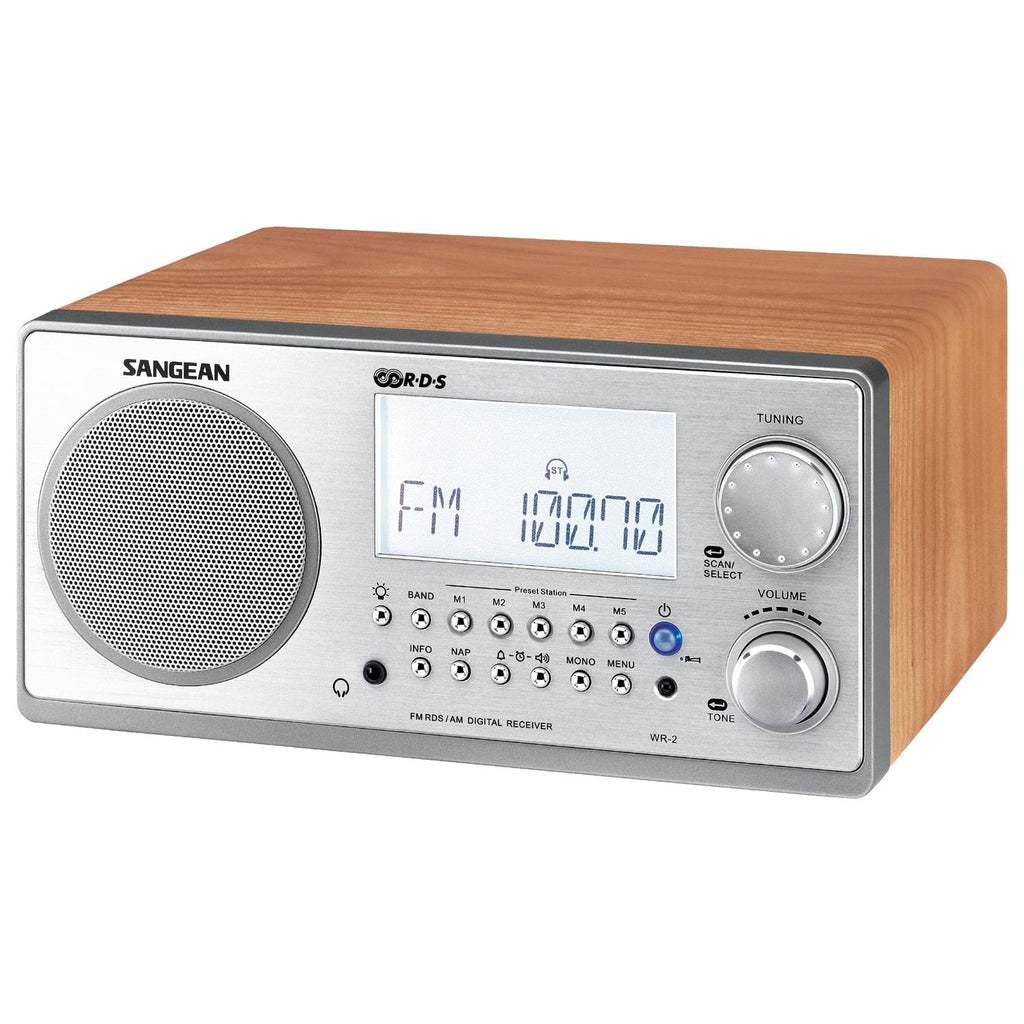 Sangean Portable AM/FM Radio, Walnut, WR2WAL