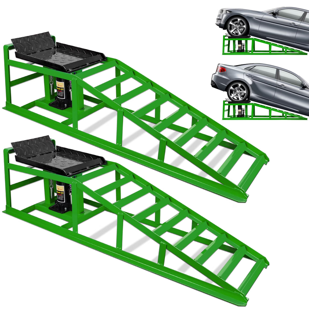 Lafati 2-Pack Hydraulic Car Ramps: Heavy-Duty Vehicle Ramps with 5T / 10000lbs Jack Load Capacity, Portable Design for Effortless Oil Changes and Car Lifts