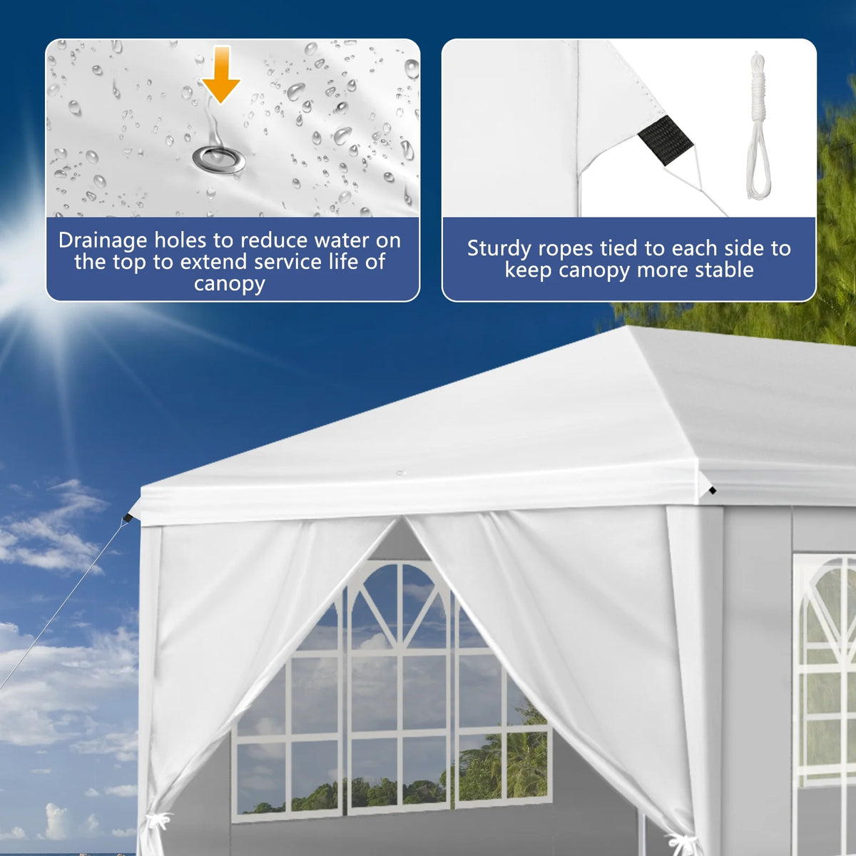 Ktaxon 10'X30'  Pop up Wedding Party Tent Foldable Gazebo W/8 Sidewalls Canopy White