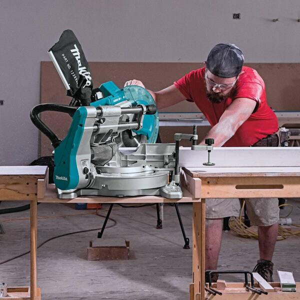 18V X2 (36V) LXT Brushless 10 in. Dual-Bevel Sliding Compound Miter Saw Kit (5.0Ah) with bonus Folding Miter Saw Stand
