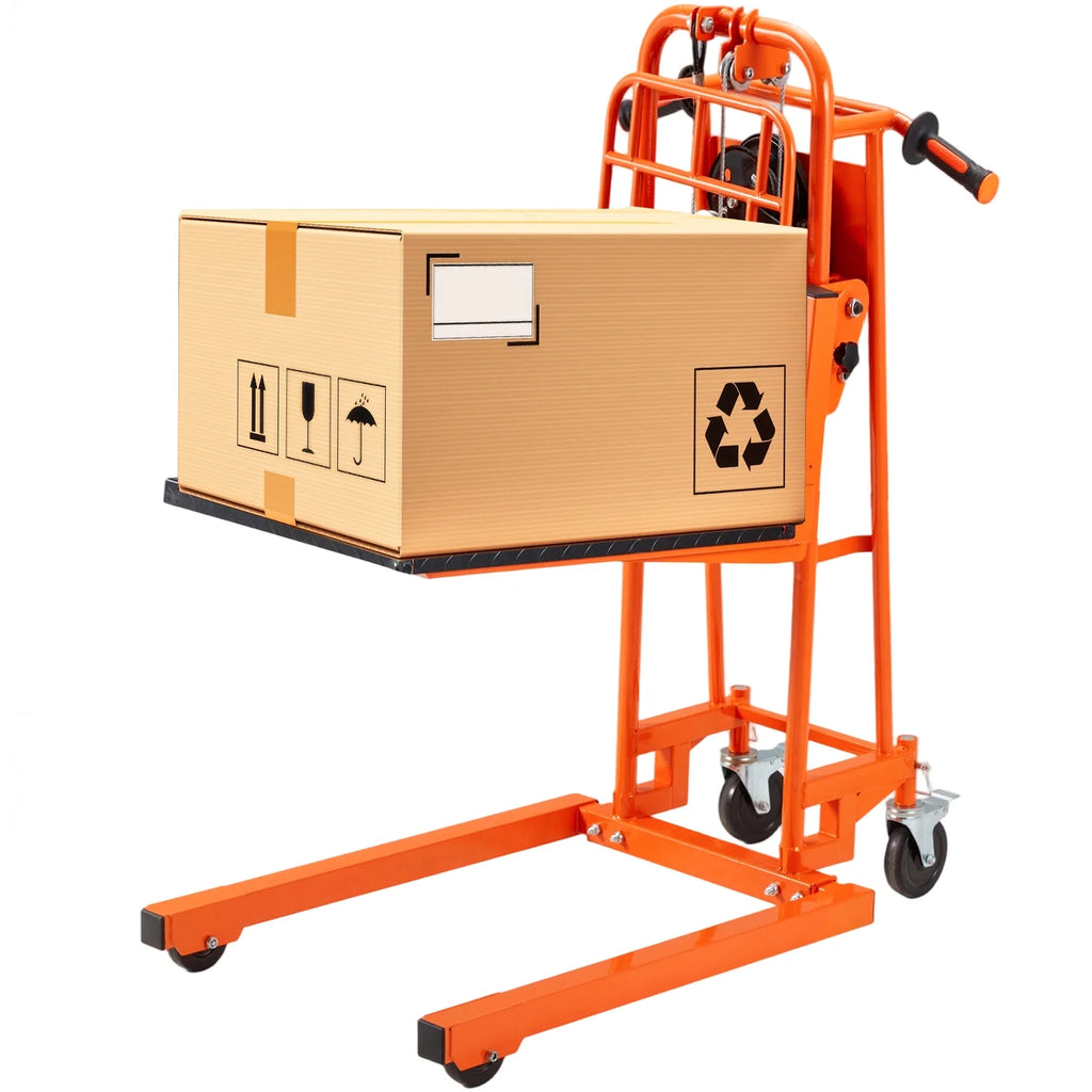 AECOJOY Hydraulic Material Lift Pallet Truck 500 Lbs,Lift Table Cart,32" Max Lift Height Pallet Truck Jack with Lockable Swivel Casters �C Ideal for Warehouse, Workshop and Garage Use