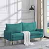 66.9" W Loveseat Sofa, Mid Century Modern Decor Love Seat Couches for Living Room, Polyester Upholstered Loveseats Furniture, Solid and Easy to Install Small Couch for Bedroom, White