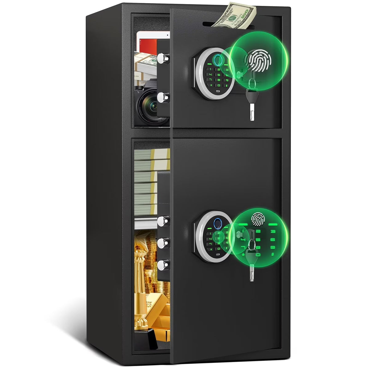 karbeen 7.0 Cu ft Large Safe Box Fireproof Waterproof, Digital KeypadHome Safe with Deposit Slot & Dual Alarm System, Money Safe With Mute Function and LED Light, Security Box for Money Valuables