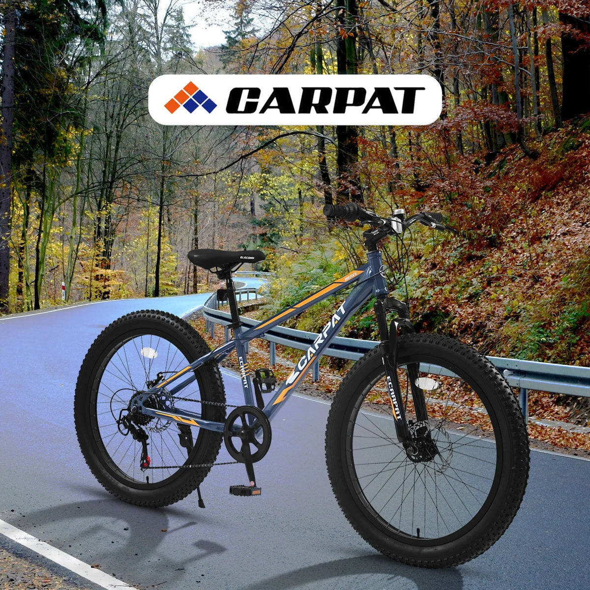 24 inch Mountain Bike with Fat Tires, Kids Bike with Disc Brakes & Suspension