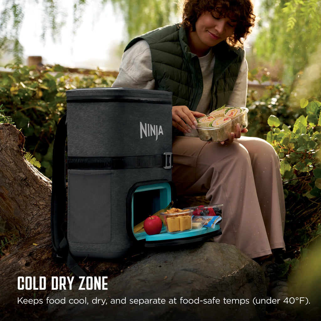 Ninja Outdoor FrostVault Go 24-Can Soft Cooler with Cold Dry Zone, Lakeshore Blue - FF124NV