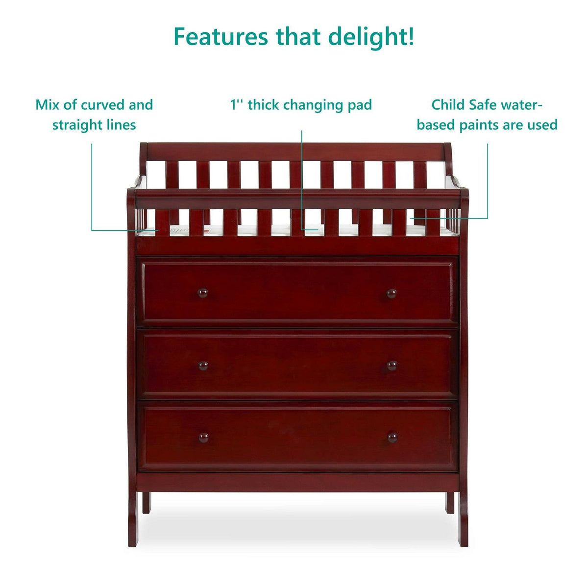 Dream On Me Marcus Changing Table And Dresser. Cherry