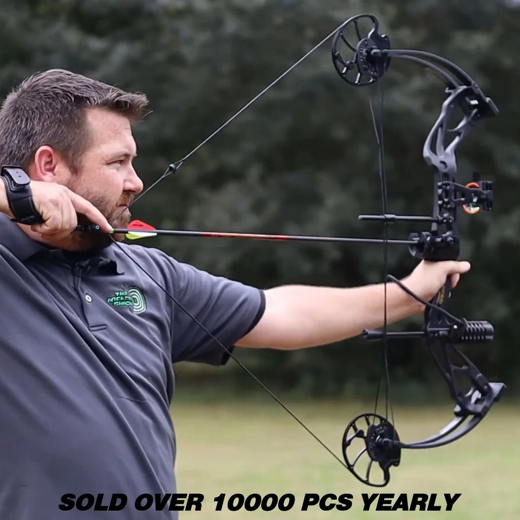 Sanlida DragonX8 RTH Compound Bow Package, Black, Adjustable 18��-31�� Draw Length, 0-70lbs Draw Weight, 310 FPS