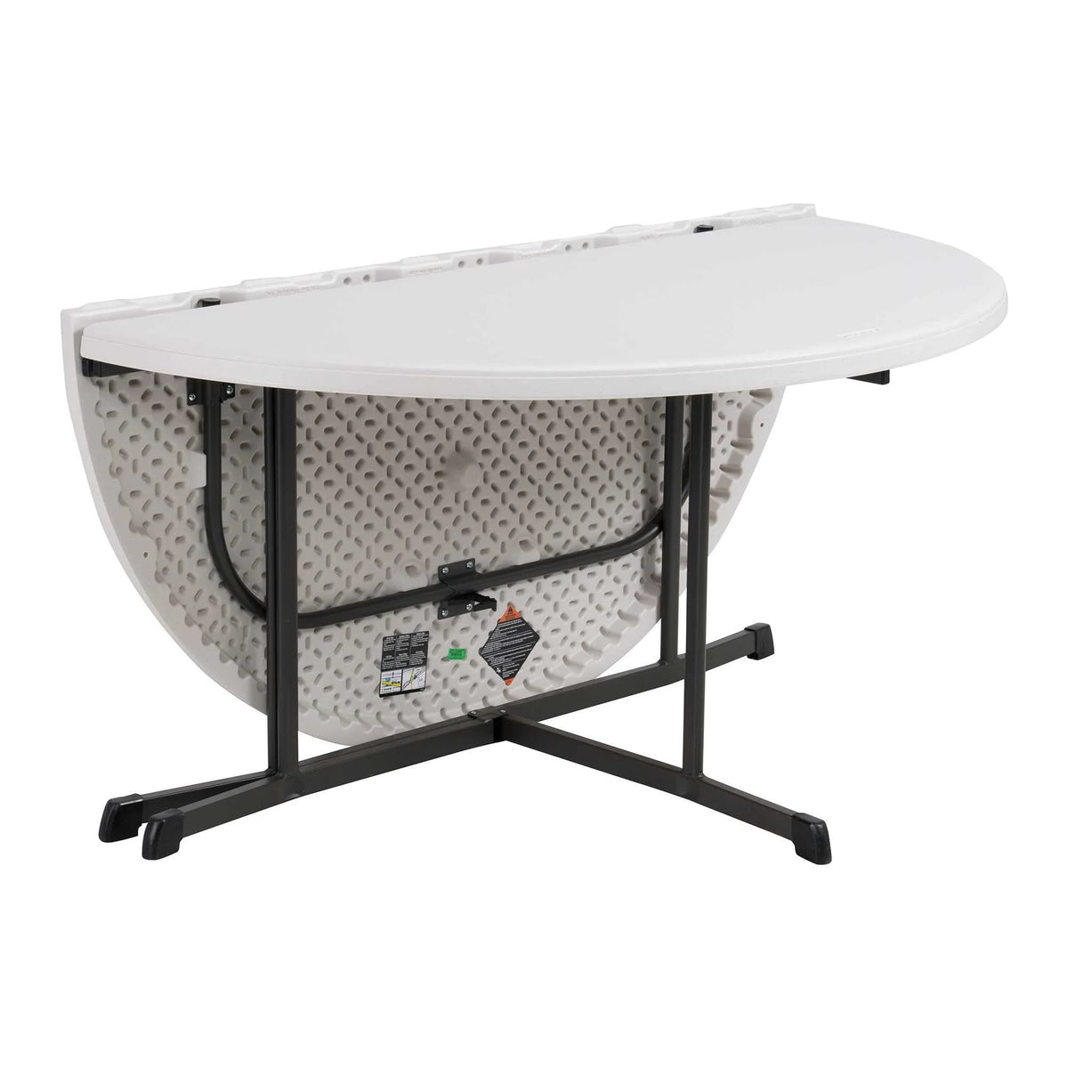Lifetime Commercial Fold-in-Half 60 in Indoor/Outdoor Folding Round Table White Granite 1 Piece 1 Count
