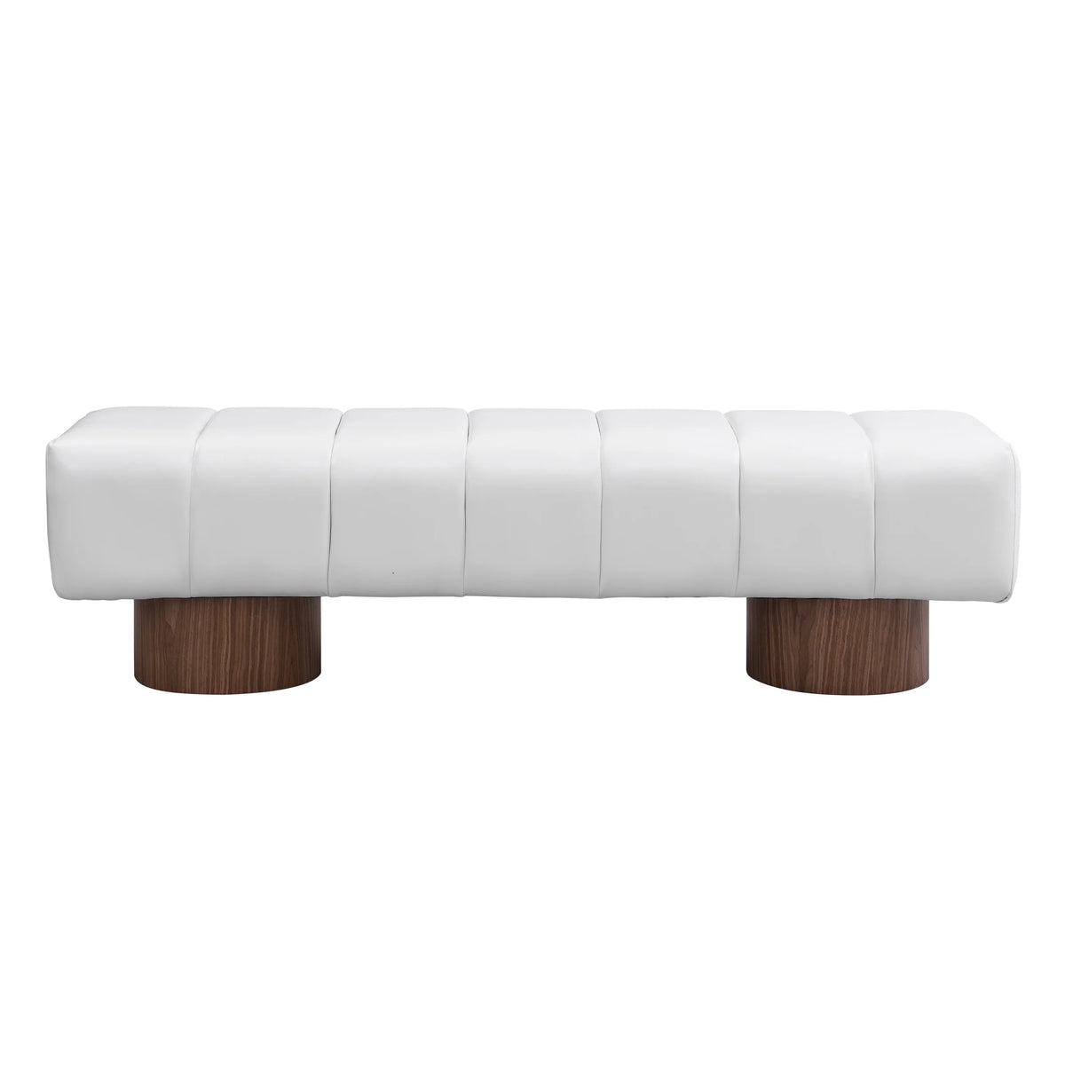Christopher Knight Home Modern Mid-Century 64" Velvet Tufted Ottoman Bench, Faux Wood Legs, Light Gray