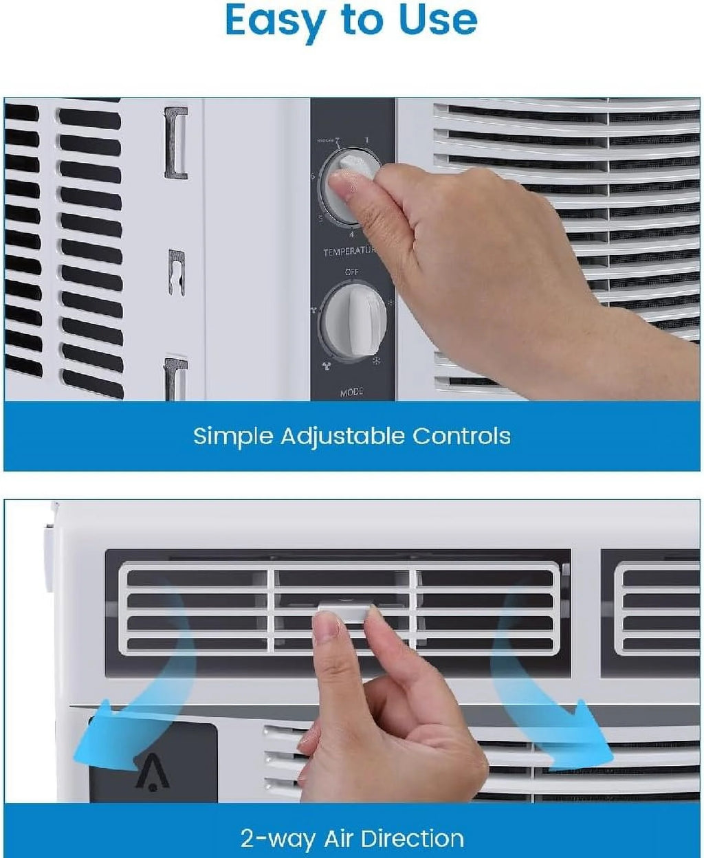 EliteEdge 5000 BTU Window Air Conditioner, Compact AC Unit for Rooms Up to 150 Sq. Ft, Quiet Operation, Fast Cooling, Easy-to-Use Mechanical Controls, Energy Efficient, Includes Installation Kit