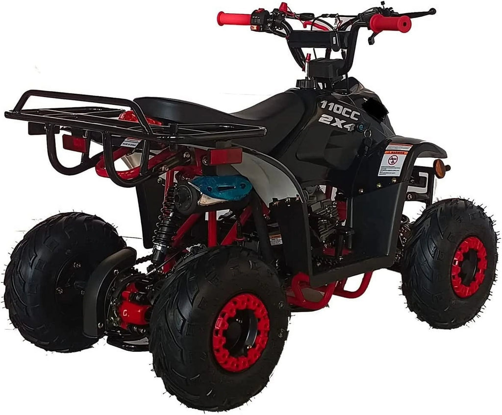HHH Upgraded  110cc ATV Boulder Gas 110cc ATV Quads Youth ATV Quad ATVs Fully Automatic Children 4 Wheeler  ( Black color  )