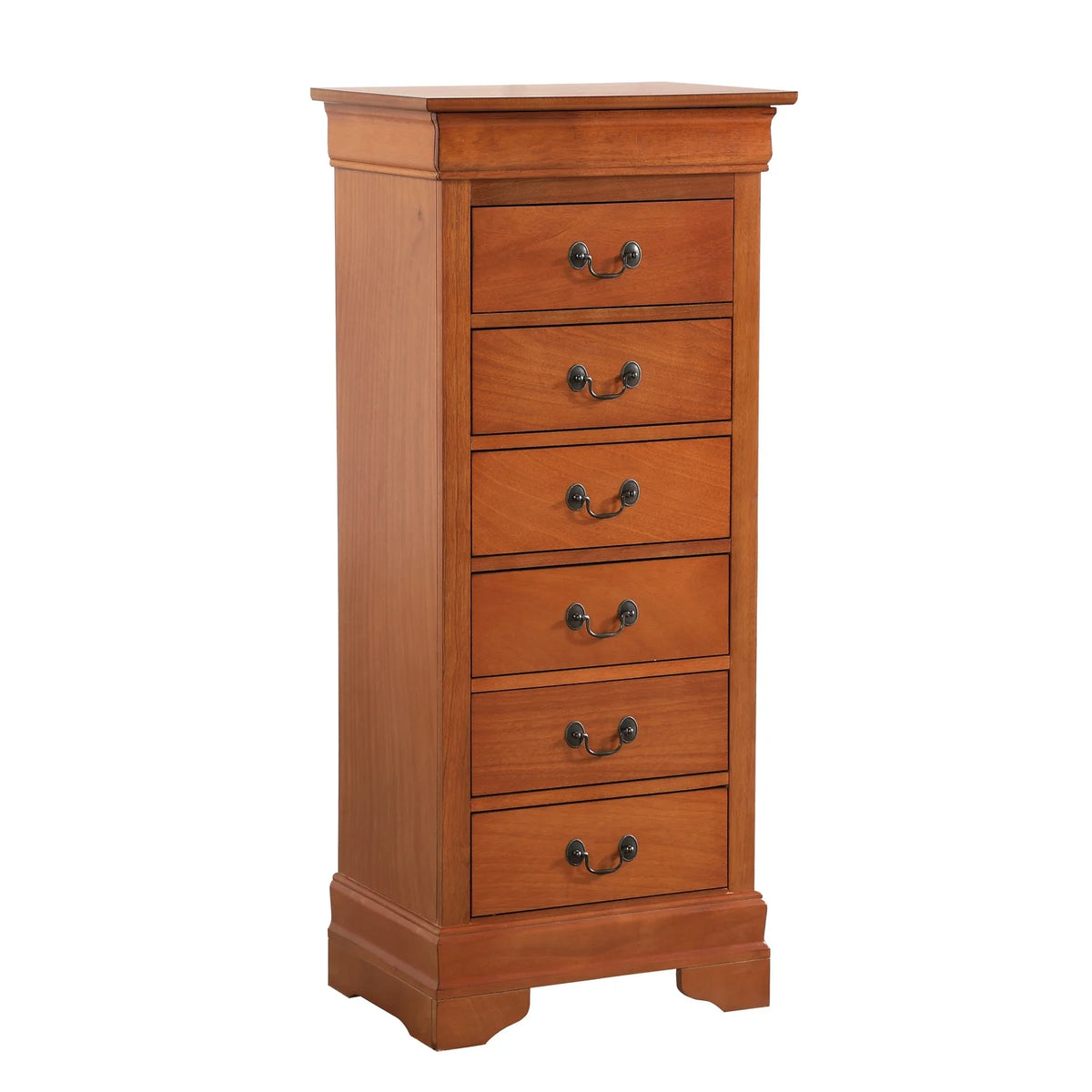Glory Furniture Louis Phillipe 7 Drawer Lingerie Chest in Cherry