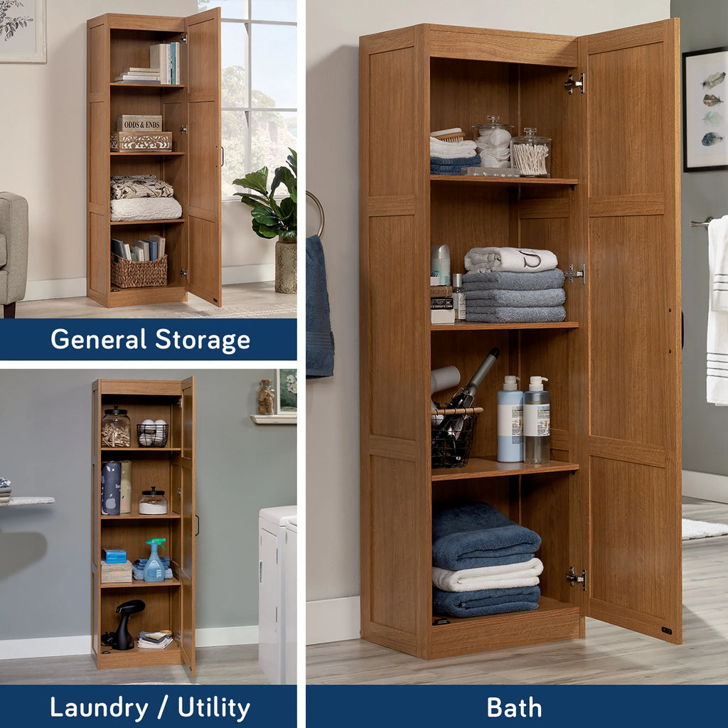 Sauder Select Storage Pantry, Highland Oak Finish