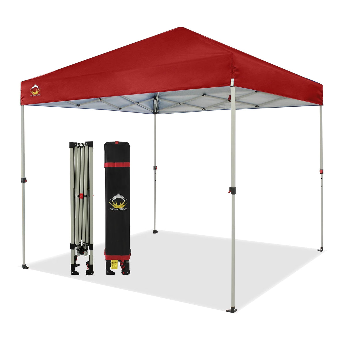 CROWN SHADES 8x8 Pop Up Canopy with One Push Setup Easy Outdoor Sun Shade for Events Parties Camping Forest Green