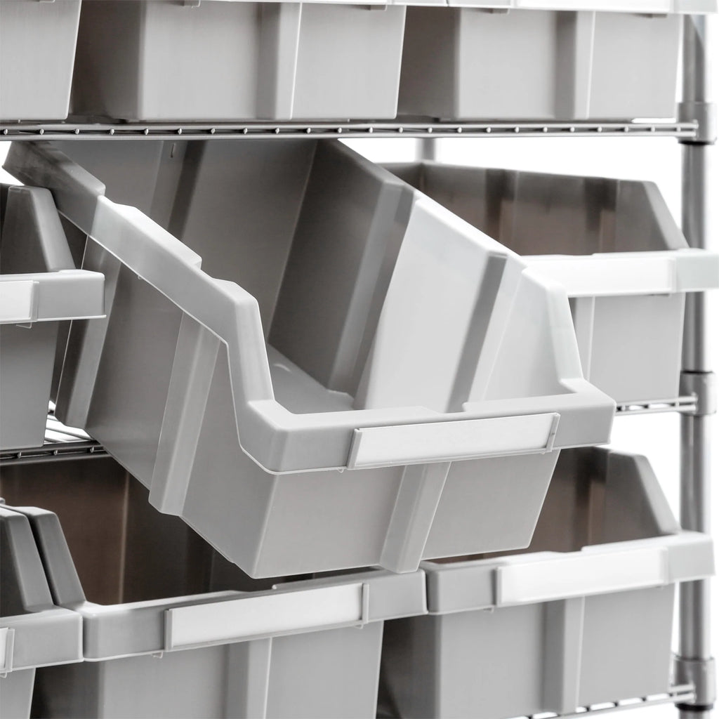 Seville Classics Extra-Wide 7-Tier NSF 21-Bin Rack, 48" W x 14" D x 56" H, Gray