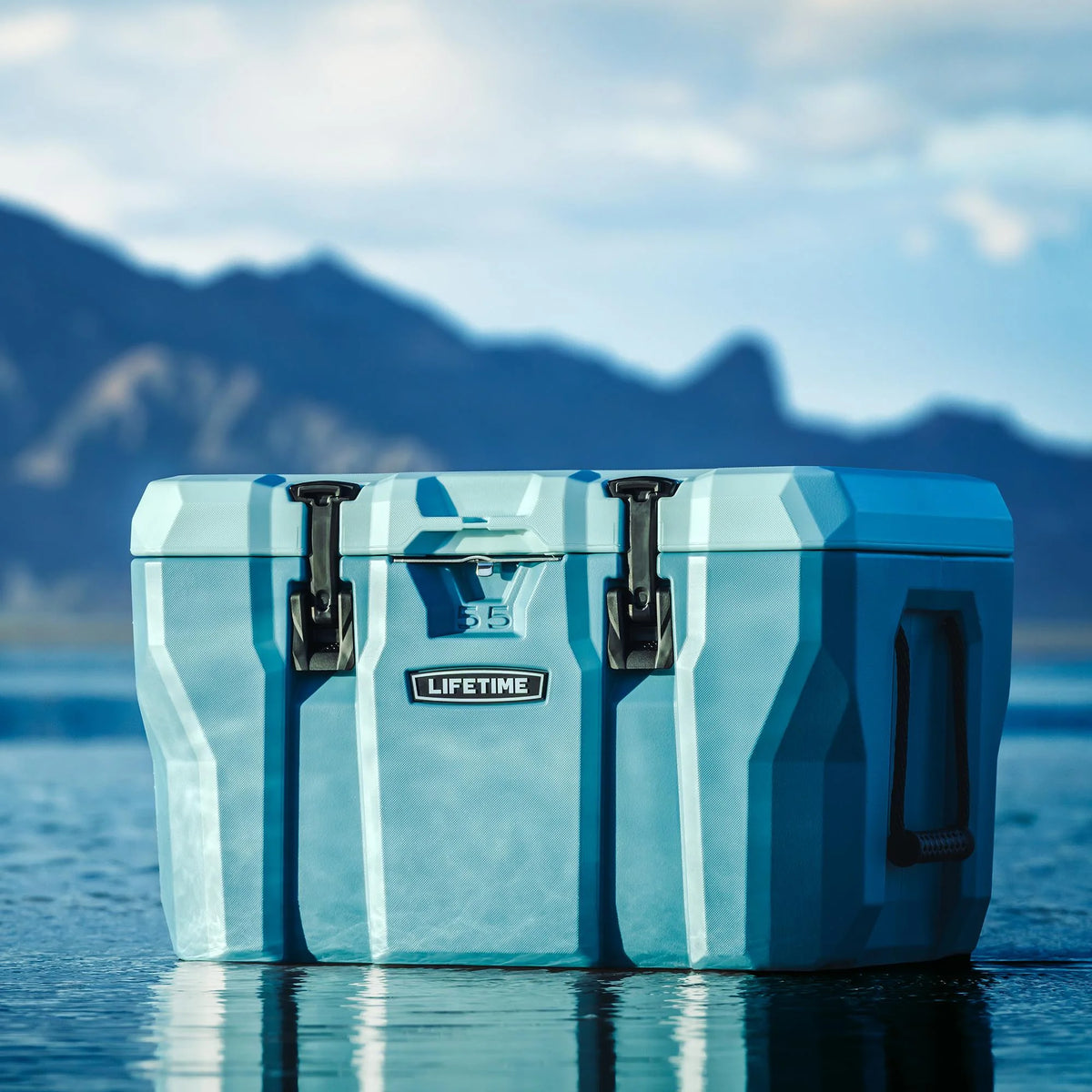 Lifetime 55 qt Bear-Resistant Camping Cooler, Premium High Performance, Ice Retention, Hard Cooler, 60 Can Capacity, Light Gray (90949)