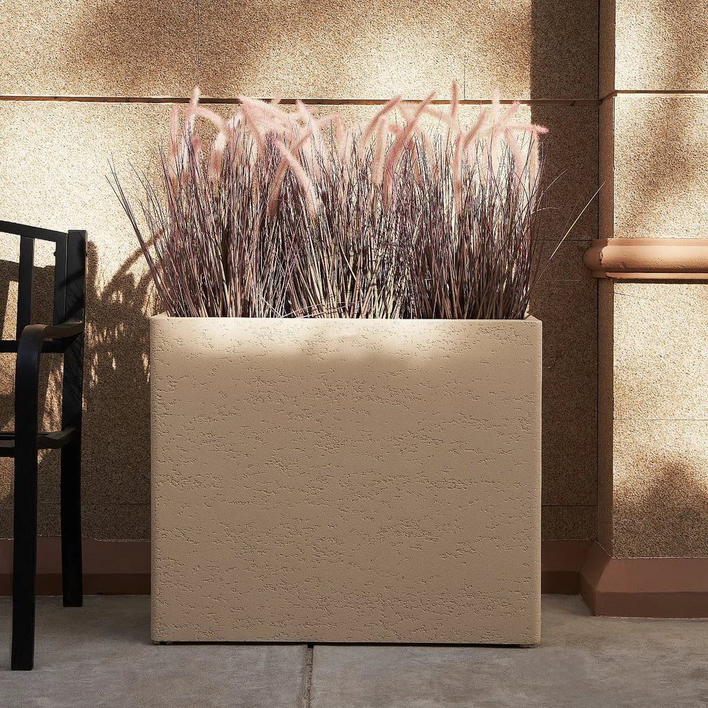 Tall Rectangular Composite Planter,Durable for All-Weather Use with Drainage Holes, Large Rectangular Planter for Outdoor and Indoor Plants