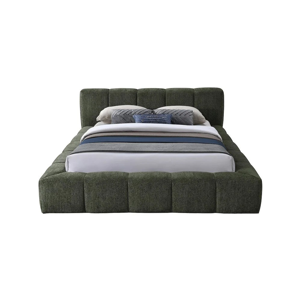 Meridian Furniture Carlin Olive Chenille Fabric Full Bed